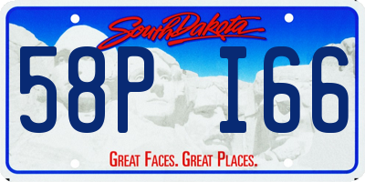 SD license plate 58PI66
