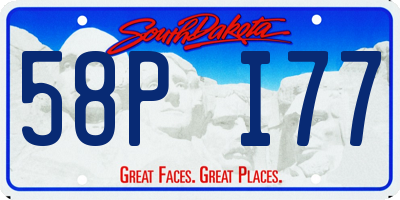 SD license plate 58PI77