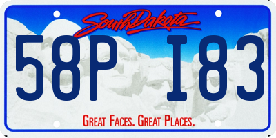 SD license plate 58PI83