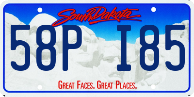 SD license plate 58PI85