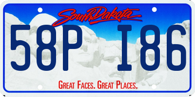SD license plate 58PI86