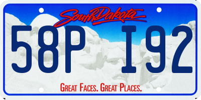 SD license plate 58PI92