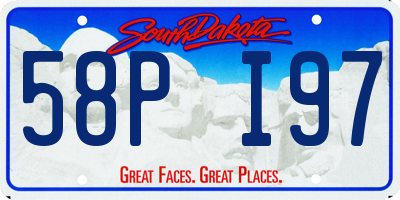 SD license plate 58PI97
