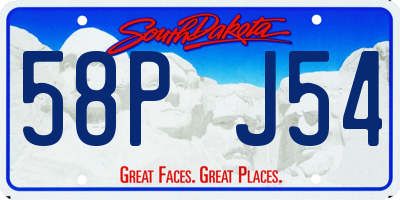 SD license plate 58PJ54