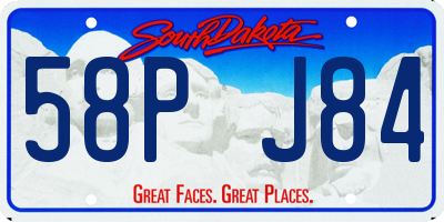 SD license plate 58PJ84