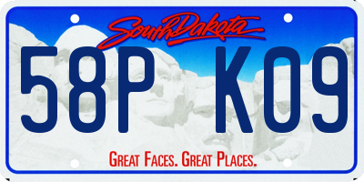 SD license plate 58PK09