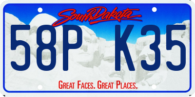 SD license plate 58PK35