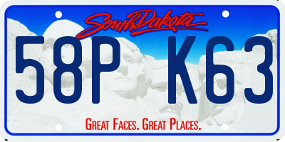 SD license plate 58PK63