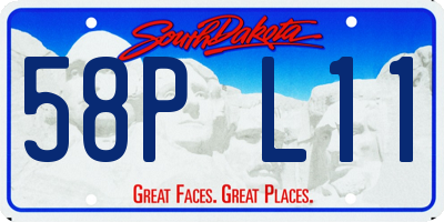 SD license plate 58PL11