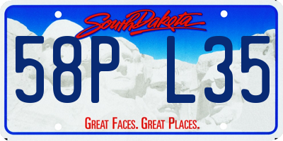 SD license plate 58PL35