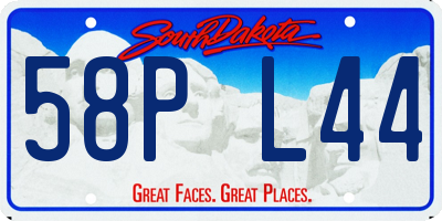 SD license plate 58PL44