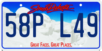 SD license plate 58PL49