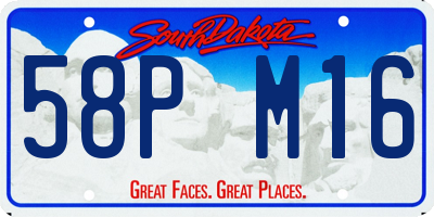 SD license plate 58PM16