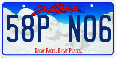 SD license plate 58PN06