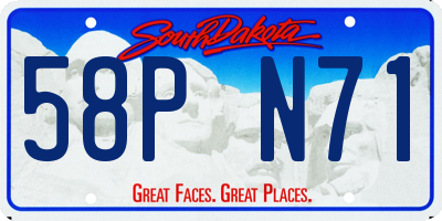 SD license plate 58PN71