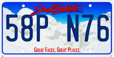 SD license plate 58PN76