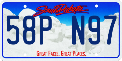 SD license plate 58PN97