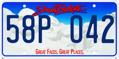 SD license plate 58PO42