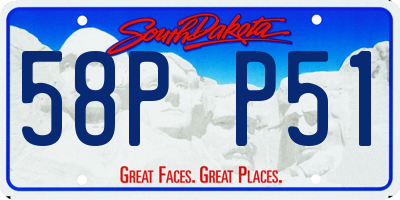 SD license plate 58PP51