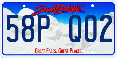 SD license plate 58PQ02