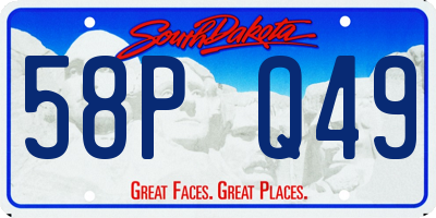 SD license plate 58PQ49