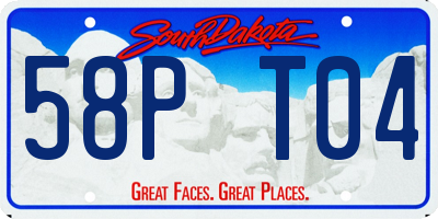 SD license plate 58PT04