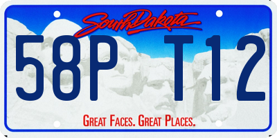 SD license plate 58PT12