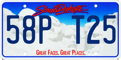 SD license plate 58PT25