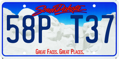 SD license plate 58PT37