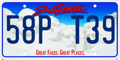 SD license plate 58PT39