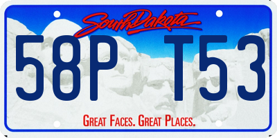 SD license plate 58PT53