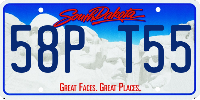 SD license plate 58PT55