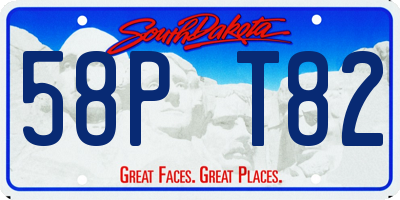 SD license plate 58PT82