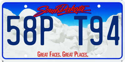 SD license plate 58PT94