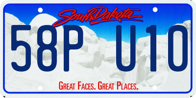 SD license plate 58PU10