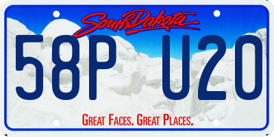 SD license plate 58PU20