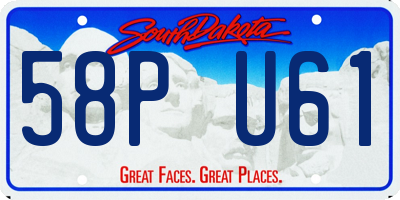 SD license plate 58PU61