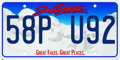 SD license plate 58PU92