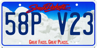 SD license plate 58PV23