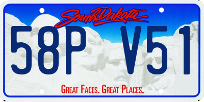 SD license plate 58PV51