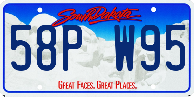 SD license plate 58PW95