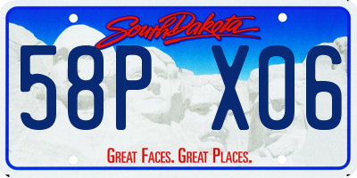 SD license plate 58PX06