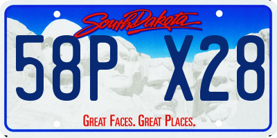SD license plate 58PX28
