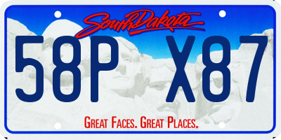 SD license plate 58PX87
