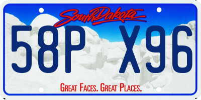 SD license plate 58PX96