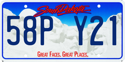 SD license plate 58PY21