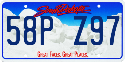 SD license plate 58PZ97