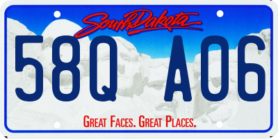 SD license plate 58QA06