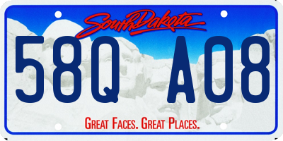 SD license plate 58QA08