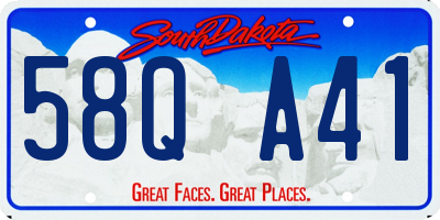 SD license plate 58QA41